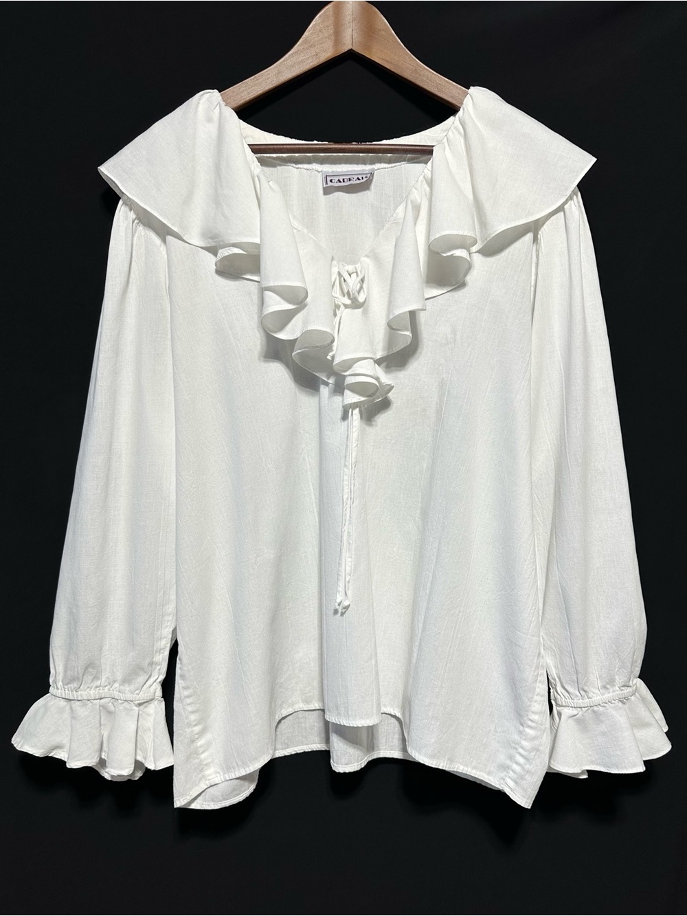 Cabrais White Ruffle Pirate Blouse Cottagecore Poetcore Renfaire